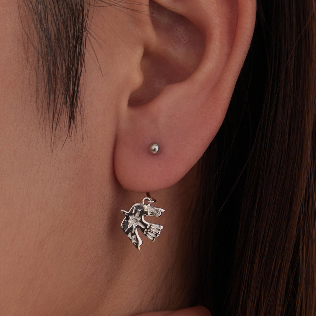 925 Sterling Silver Earrings with Pavé Setting CZ and White Gold Plating for Women