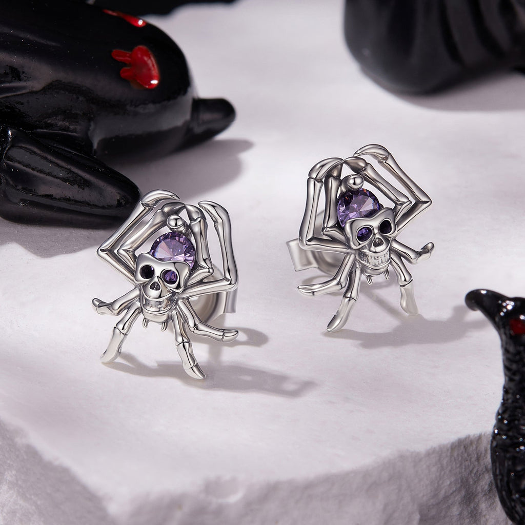 925 Sterling Silver Earrings with Pavé Setting CZ, 1.1 x 1.0 cm, Oxidized Finish for Women
