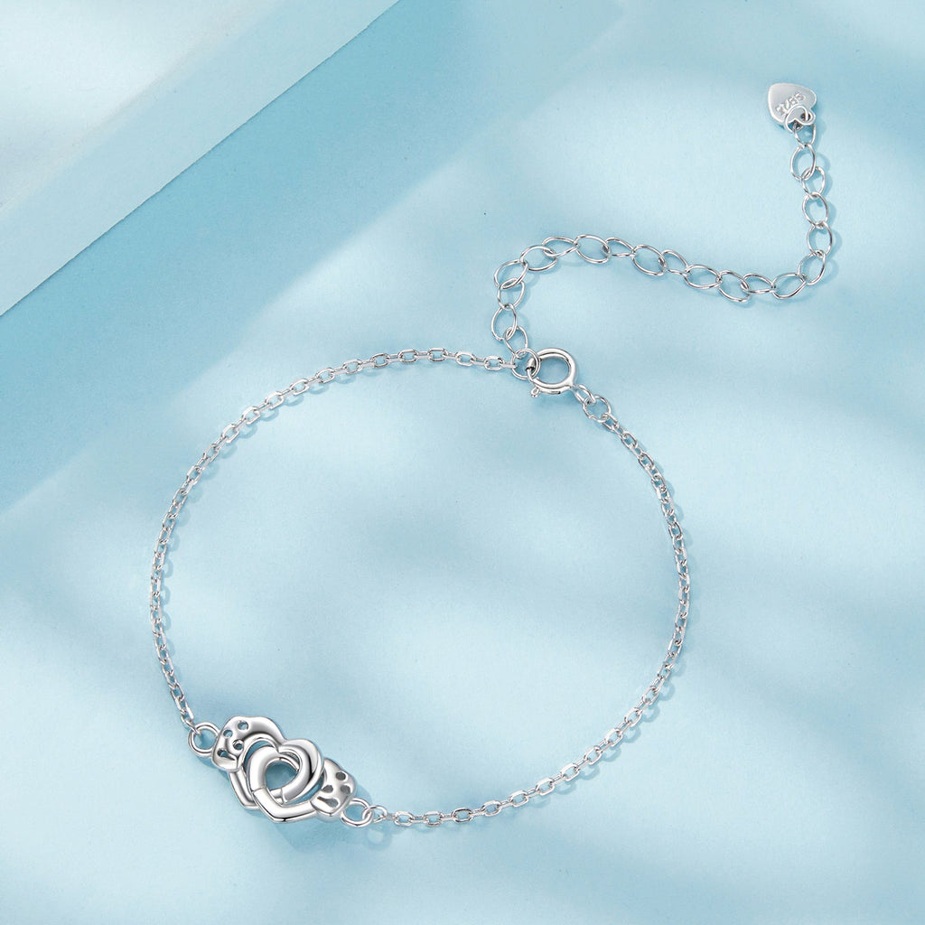 925 Sterling Silver White Gold Plated Chain Bracelet for Women