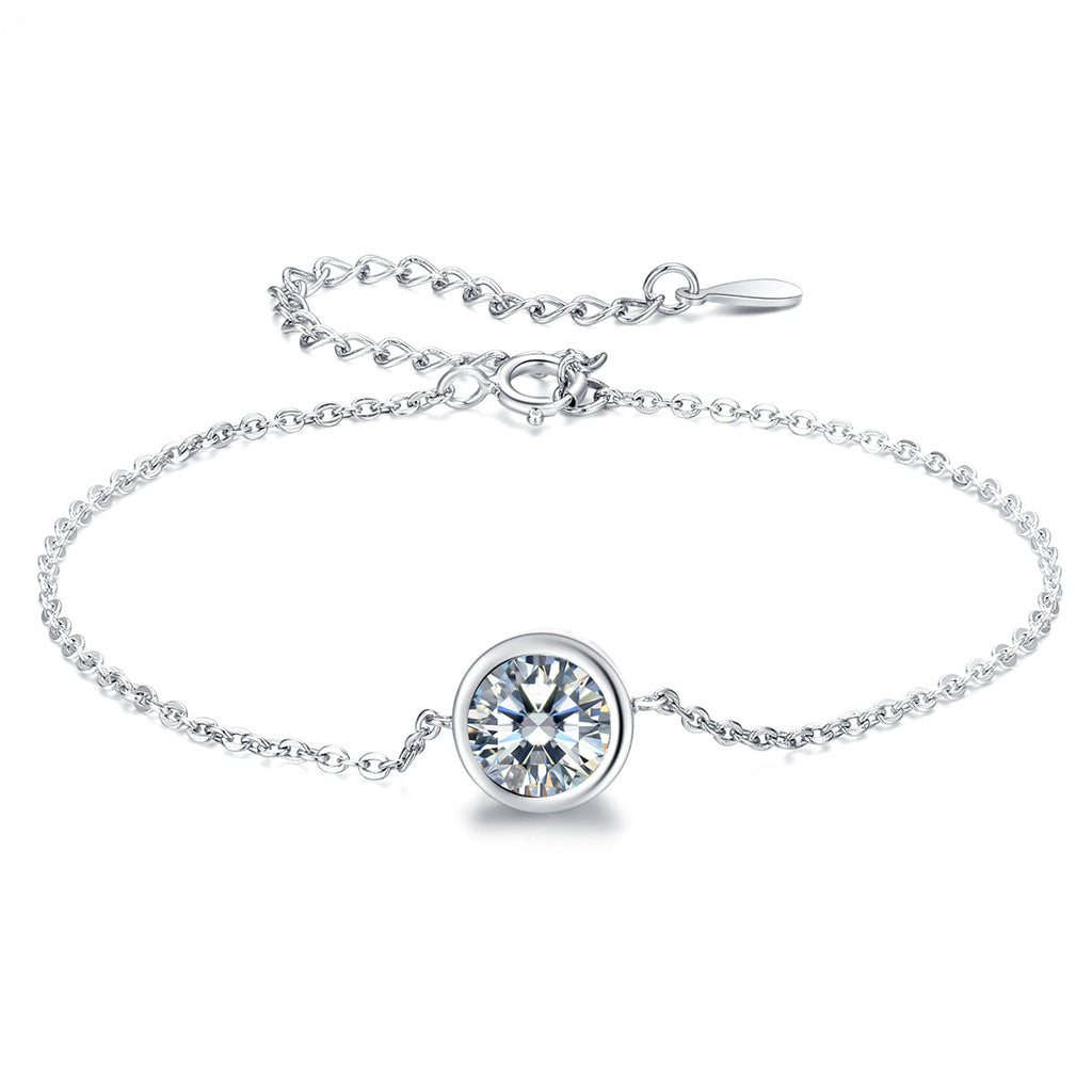 925 Sterling Silver & Platinum Plated CZ Bracelet for Women