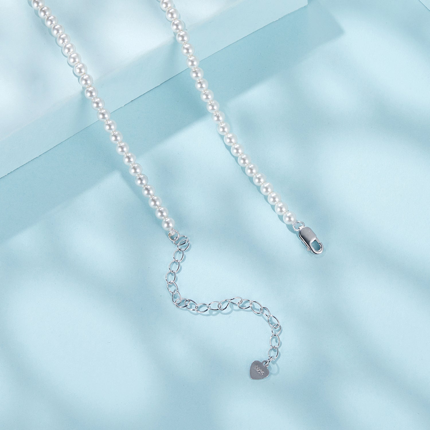 925 Sterling Silver White Gold Plated Necklace with Quality Shell Pearl for Women