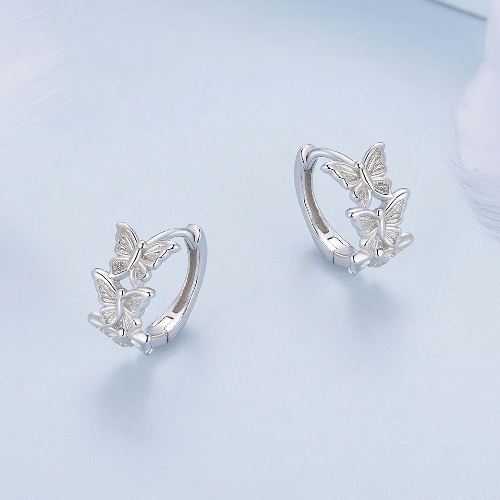 S925 Sterling Silver Earrings with Plated Platinum for Women
