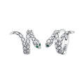925 Sterling Silver Earrings with Pavé Setting CZ in Oxidized Finish