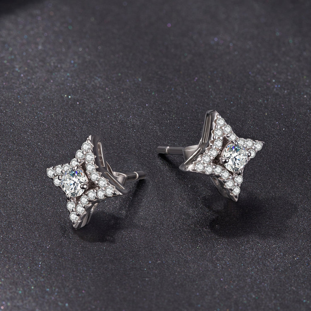 925 Sterling Silver Moissanite 0.1ct Earrings for Women