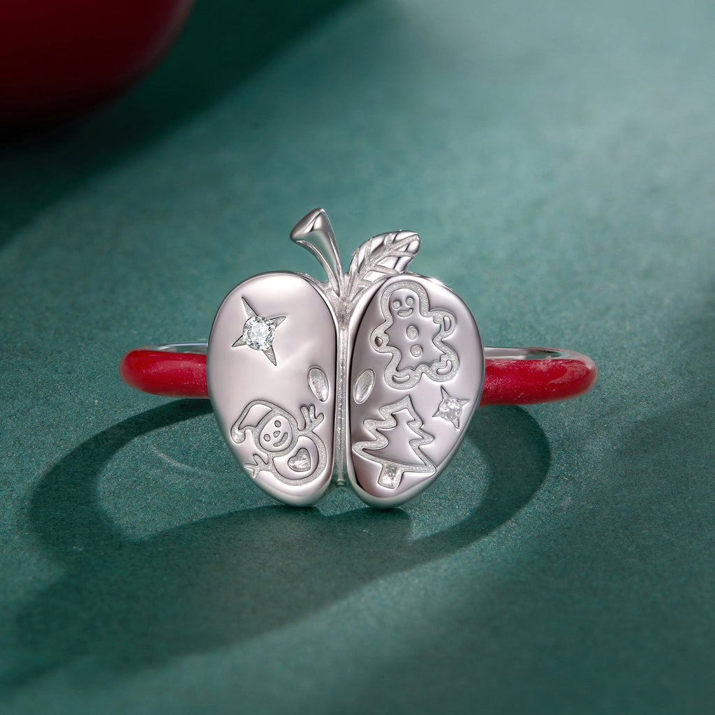 925 Sterling Silver Enamel Pavé CZ Ring for Women Size 1.3 cm