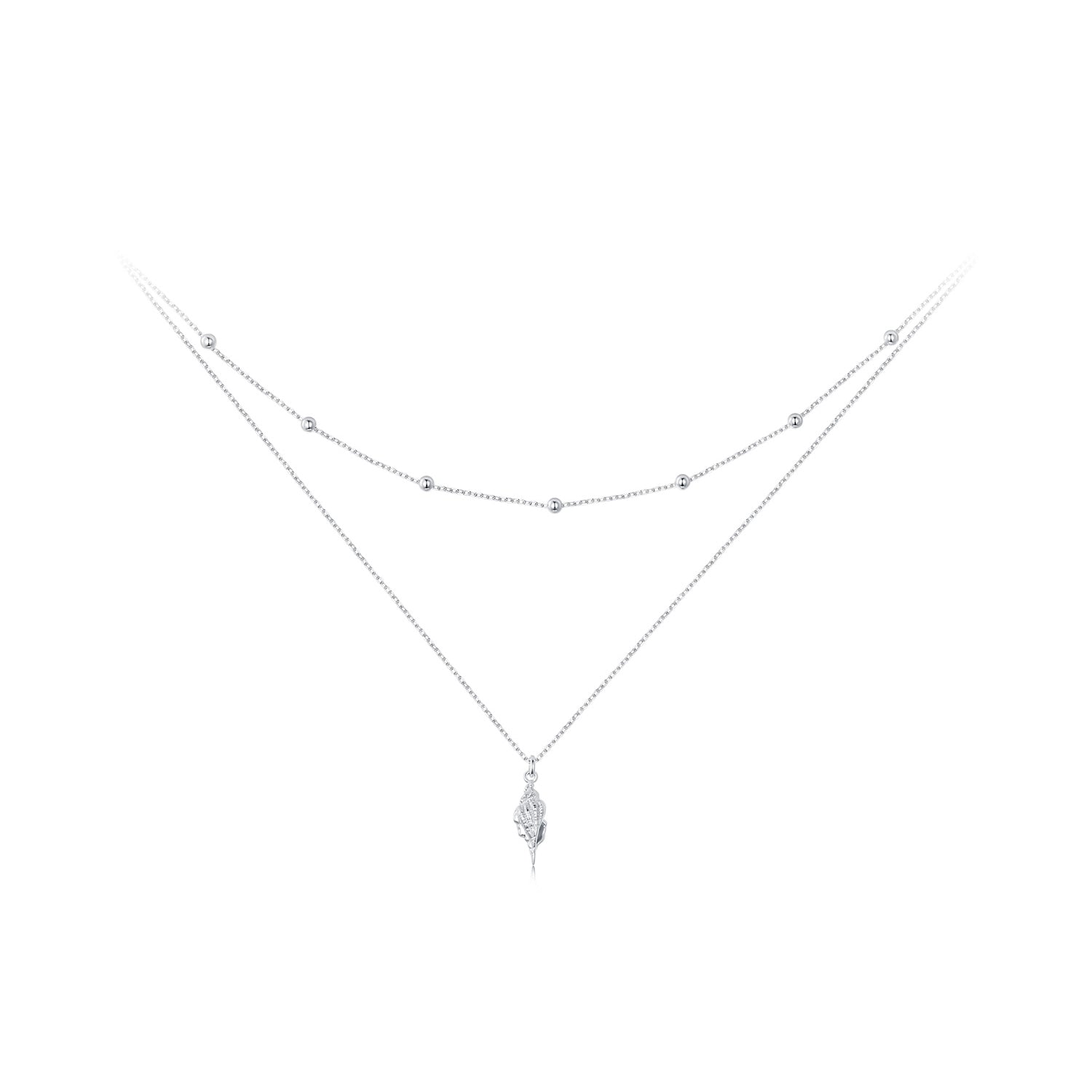 925 Sterling Silver Plated White Gold Adjustable Necklace