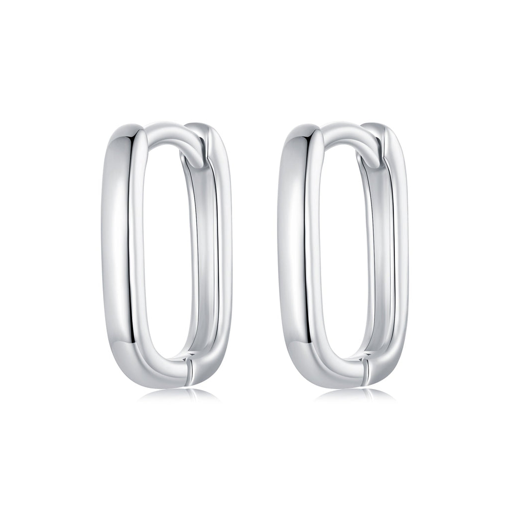 925 Sterling Silver Earrings 10*2mm with White Gold Plating for Women