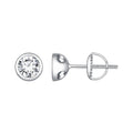 925 Sterling Silver 5.0mm Moissanite Earrings for Women