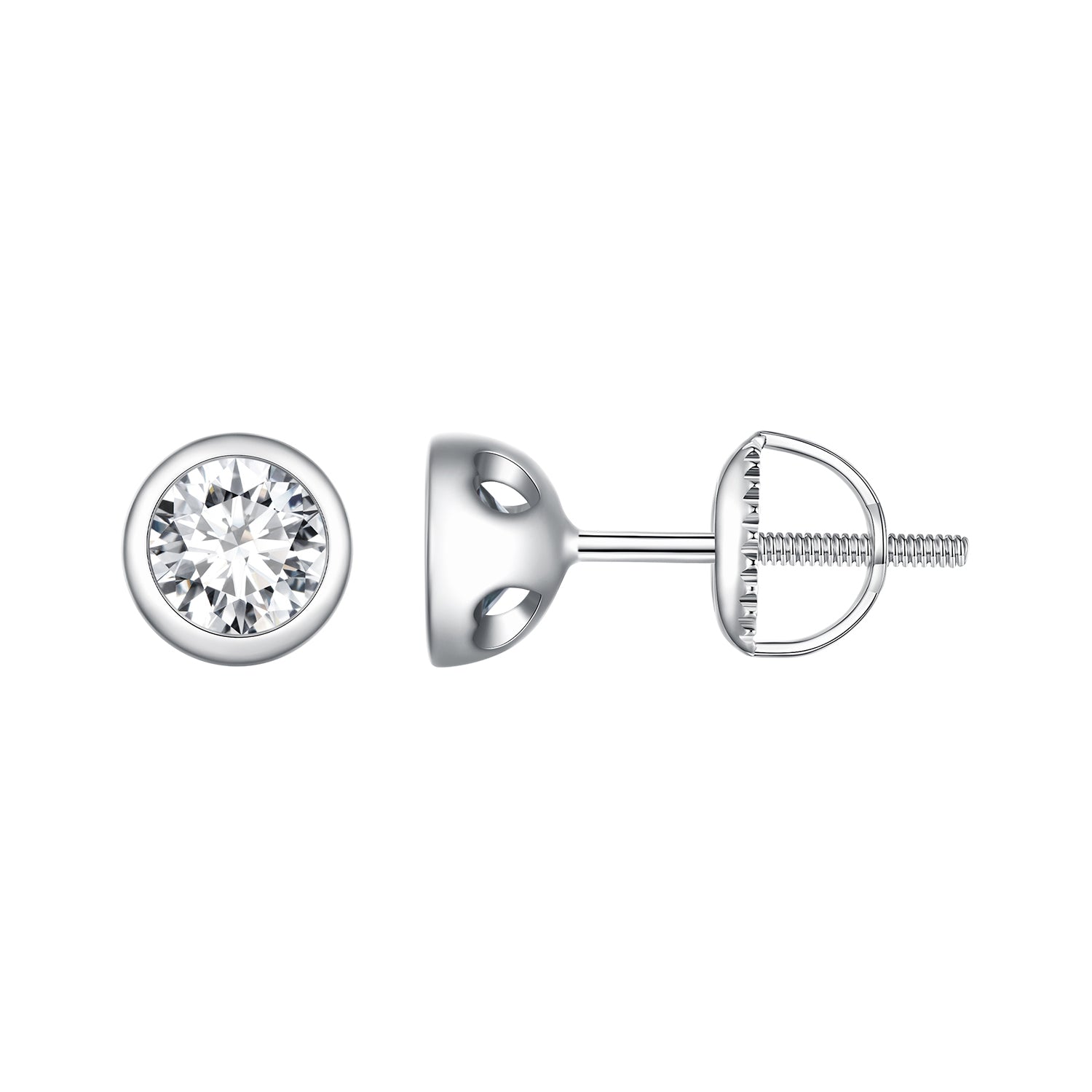 925 Sterling Silver 5.0mm Moissanite Earrings for Women