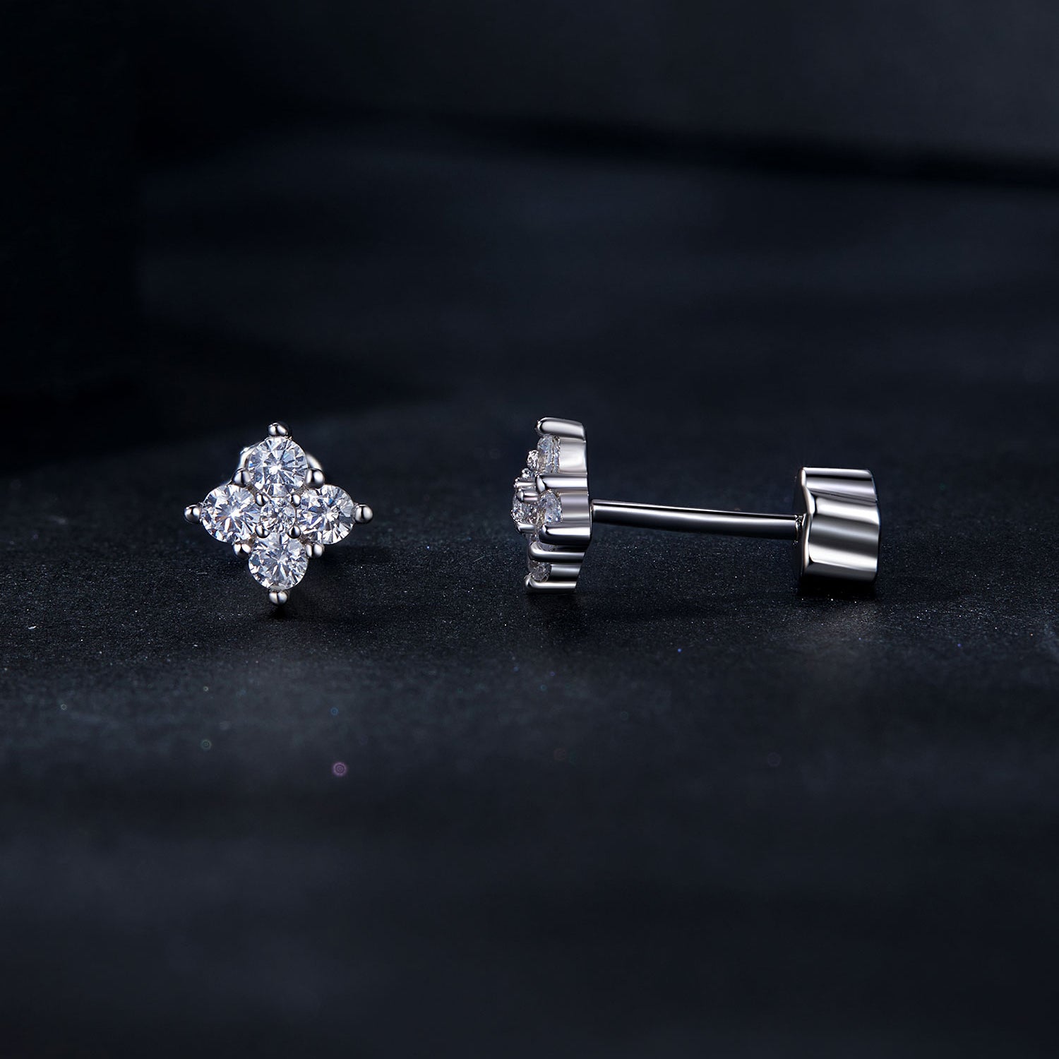925 Sterling Silver 10mm Moissanite Earrings for Women