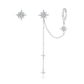 S925 Sterling Silver Earrings with CZ in Pavé Setting, 5.9cm Length, 1cm Size for Women