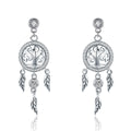 925 Sterling Silver Oxidized Pavé Setting CZ Earrings
