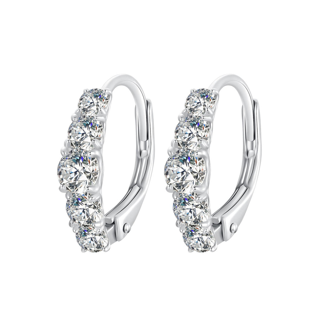 925 Sterling Silver Moissanite Earrings 13*4mm for Women