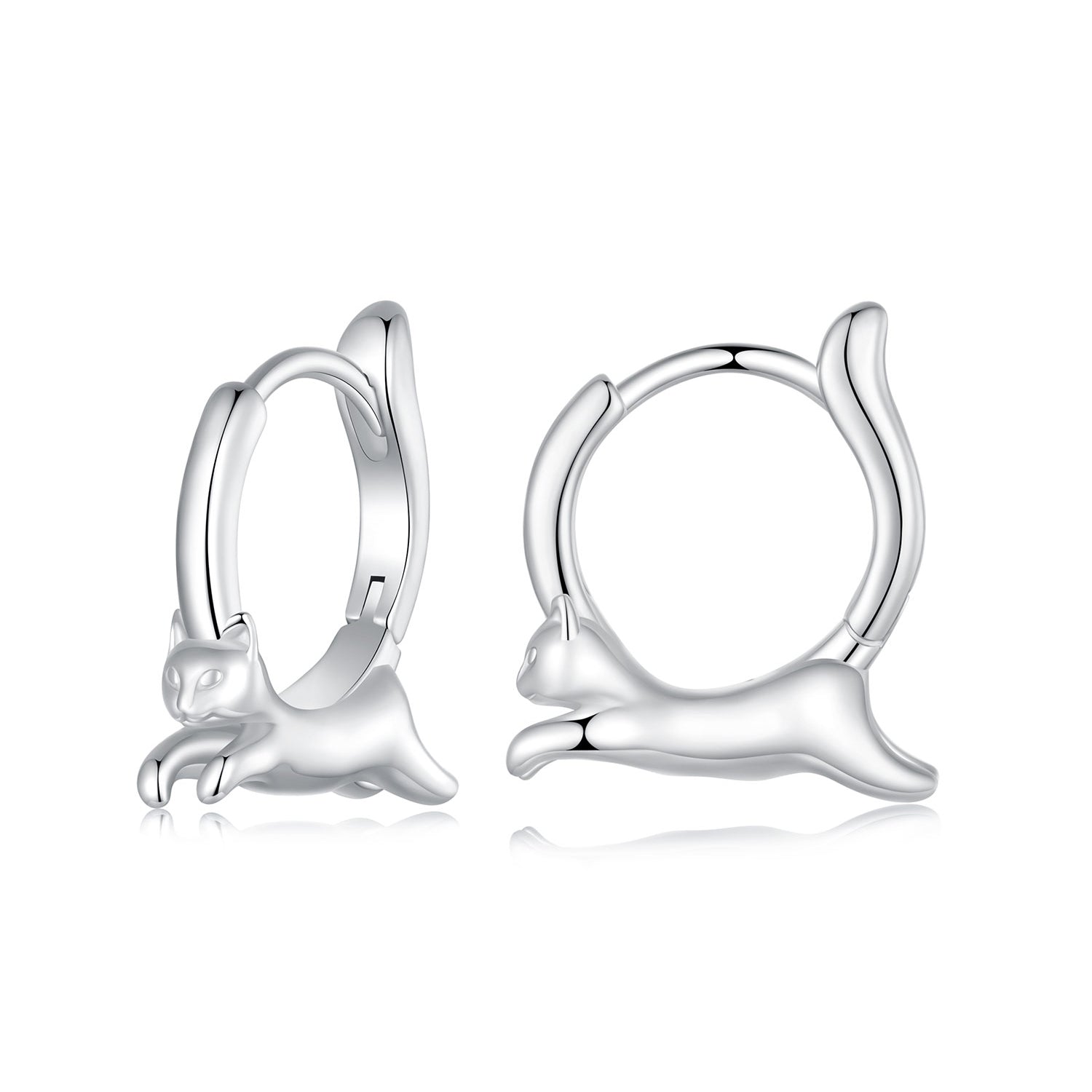 925 Sterling Silver Earrings for Women, Size 15*4mm, Inner Diameter 10mm, Plated Platinum