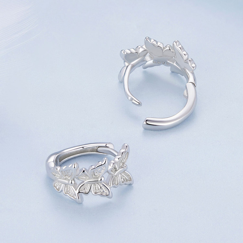 S925 Sterling Silver Earrings with Plated Platinum for Women