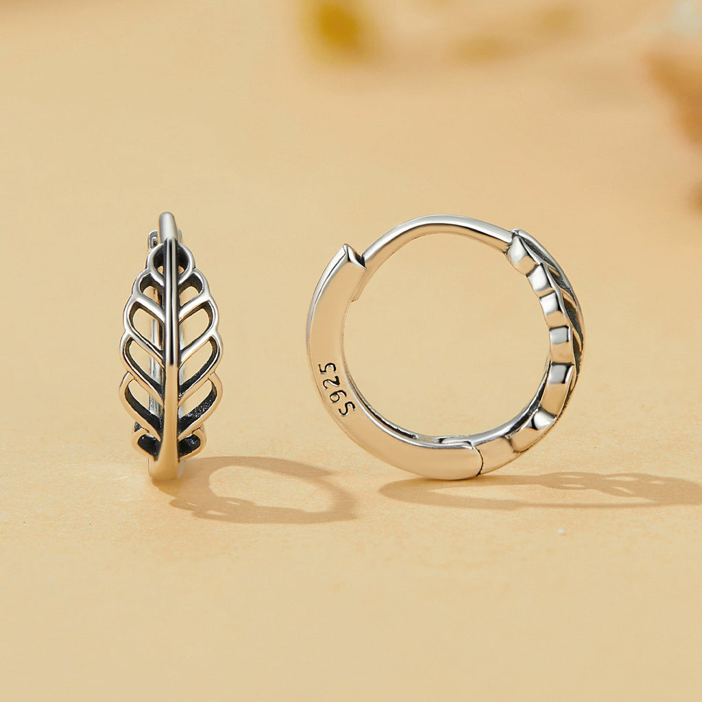 925 Sterling Silver Oxidized Earrings 12*5mm