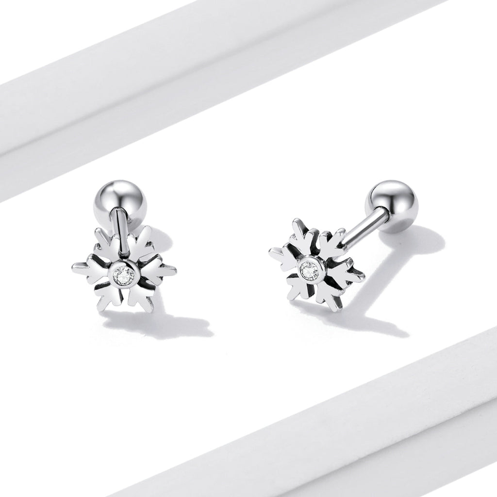 925 Sterling Silver Earrings with Pavé Setting and Oxidized Finish