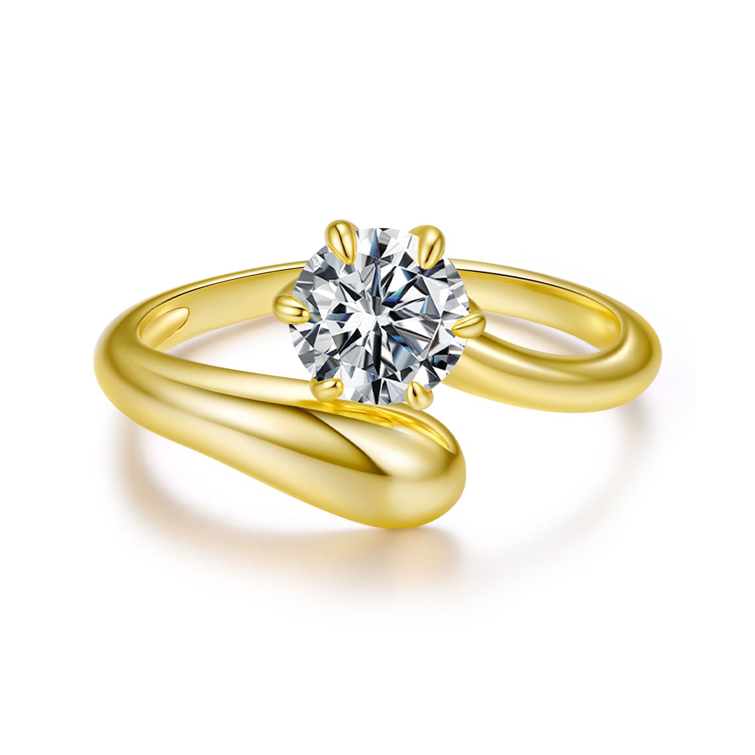 925 Sterling Silver 1 Carat Moissanite Ring for Women