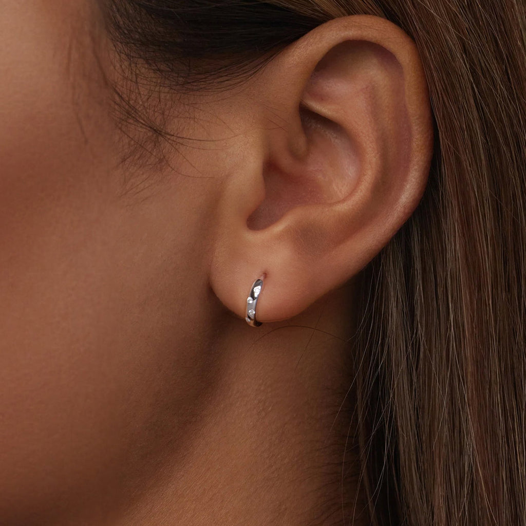 925 Sterling Silver Moissanite Earrings for Women - White Gold Plated