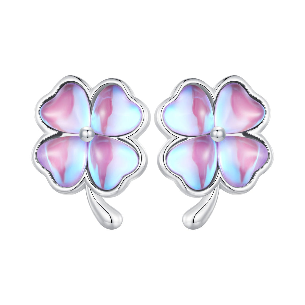 925 Sterling Silver Transparent Glass Earrings for Women