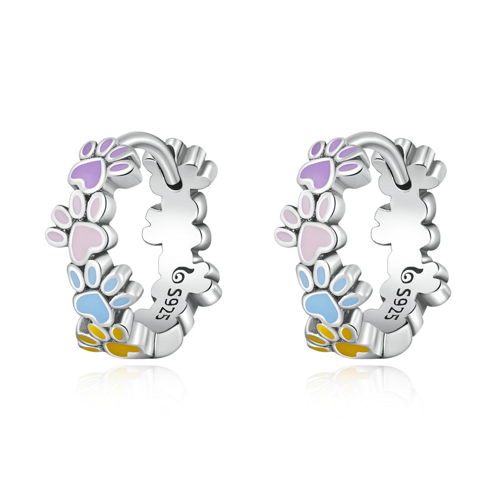 925 Sterling Silver Enamel Oxidized Silver Earrings
