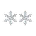 925 Sterling Silver Earrings with Plated White Gold and CZ