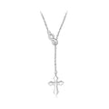 925 Sterling Silver Plated White Gold 45+5cm Necklace with Crucifix for Women
