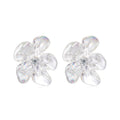 925 Sterling Silver Earrings with Pavé Setting CZ and Resin, 2.5x2.1cm for Women
