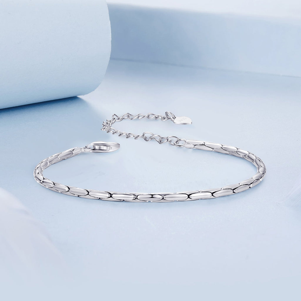925 Sterling Silver + White Gold Plated Bracelet