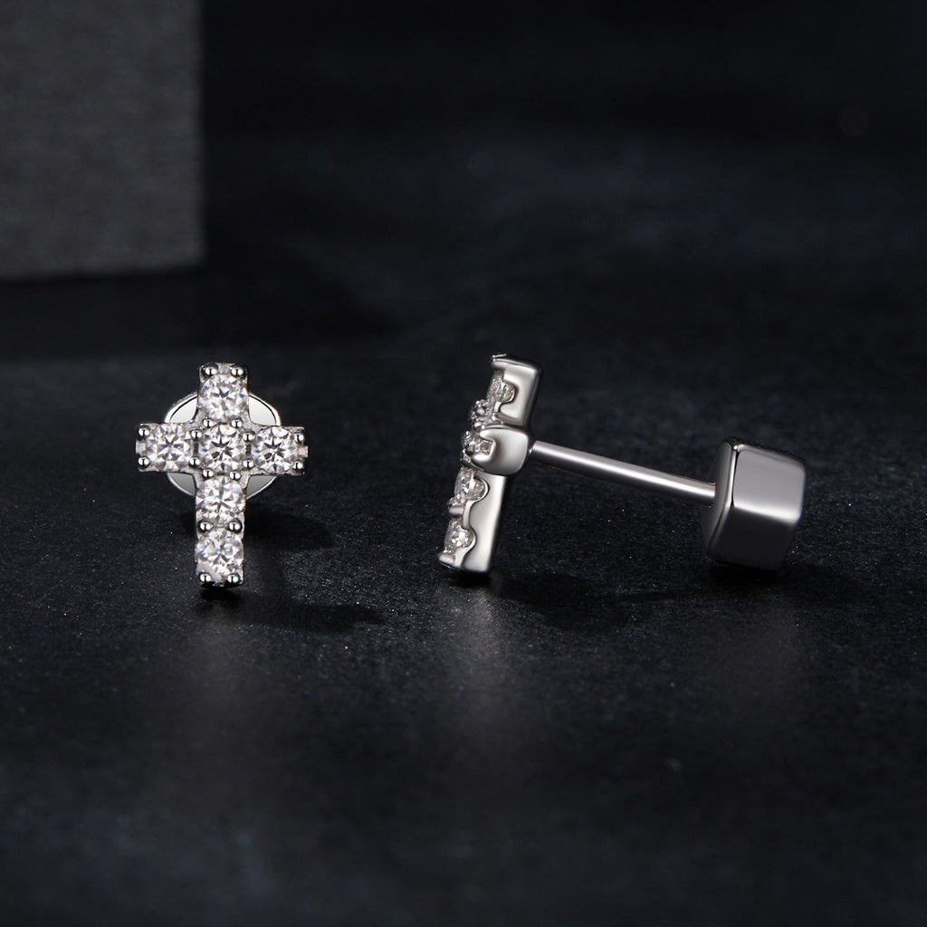 925 Sterling Silver Moissanite Earring 0.7x0.6cm for Women