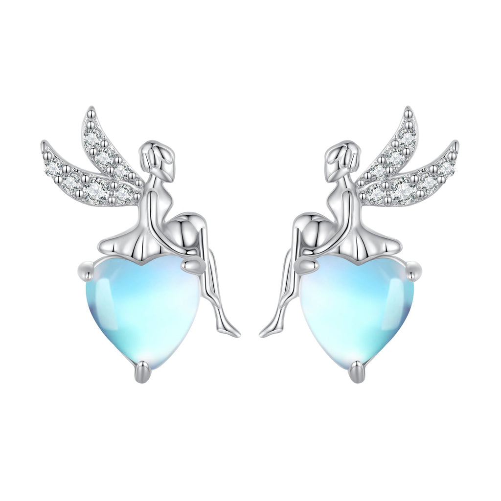 925 Sterling Silver Moonstone CZ Earrings for Women
