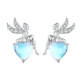 925 Sterling Silver Moonstone CZ Earrings for Women