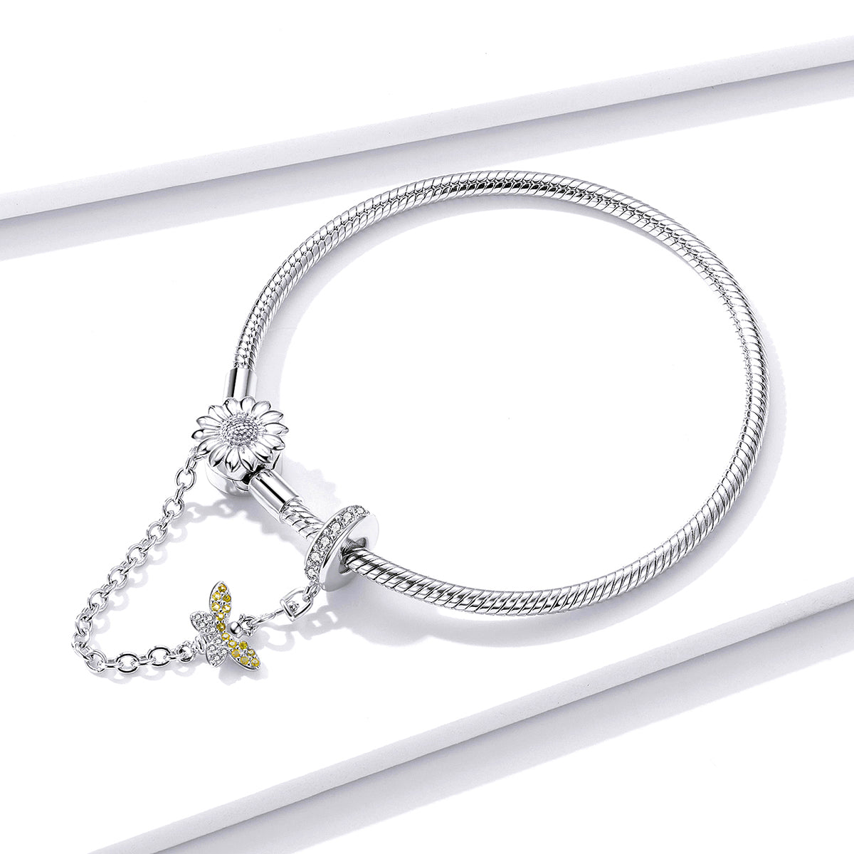 925 Sterling Silver Adjustable Length 17cm Bracelet for Women