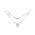 925 Sterling Silver 6.5mm Moissanite Necklace with Pavé Setting for Women