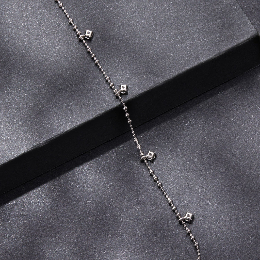 925 Sterling Silver & Moissanite Bracelet for Women - 15+6cm, Plated White Gold