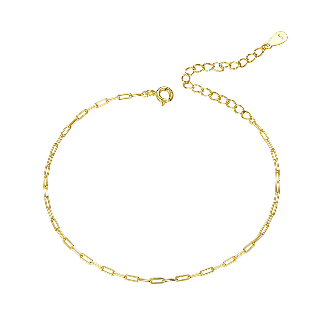 925 Sterling Silver & Plated Platinum Bracelet - 17+5cm Length