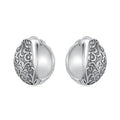 925 Sterling Silver Oxidized Silver Earrings 1.2*0.6cm for Women