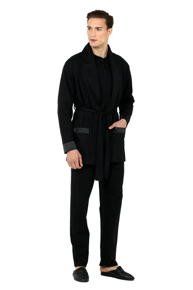 Ds Damat 5-Piece Navy Blue Robe and Loungewear Set
