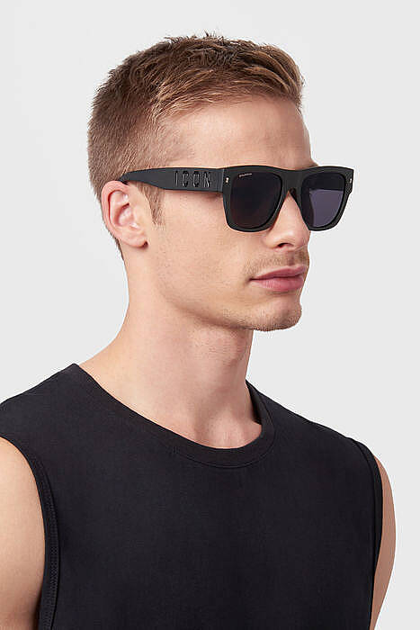 Dsquared ICON 0004/S Men's Square Sunglasses - Black 55mm