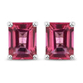 3.20 Carat Genuine Pink Topaz .925 Sterling Silver Earrings