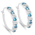 1.48 Carat Genuine London Blue Topaz and White Topaz .925 Sterling Silver Earrings