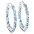 1.73 Carat Genuine Swiss Blue Topaz .925 Sterling Silver Earrings