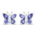 0.96 Carat Genuine Tanzanite .925 Sterling Silver Earrings