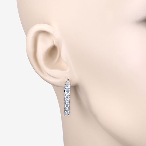 3.80 Carat Genuine Blue Topaz .925 Sterling Silver Earrings