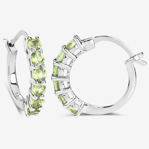 1.20 Carat Genuine Peridot .925 Sterling Silver Earrings