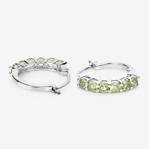 1.20 Carat Genuine Peridot .925 Sterling Silver Earrings