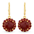 11.37 Carat Dyed Ruby and Ruby .925 Sterling Silver Earrings