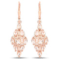 18K Rose Gold Plated 2.70 Carat Genuine Morganite .925 Sterling Silver Earrings