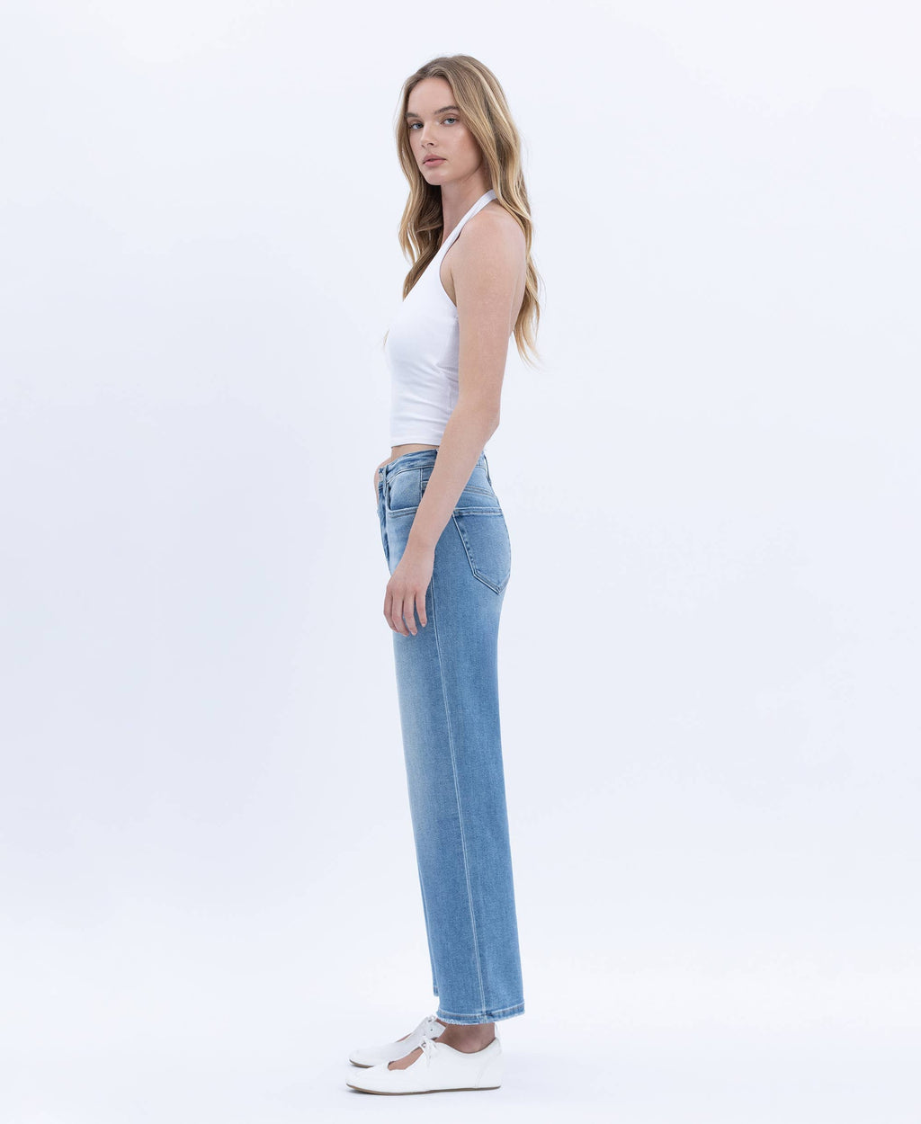 Willa Tummy Control High Rise Crop Wide Jean