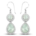 11.82 Carat Genuine Aquamarine .925 Sterling Silver Earrings
